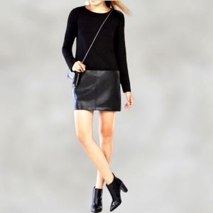 BCBGMaxAzria Jaylinn Black Faux Leather Dress ~ EUC